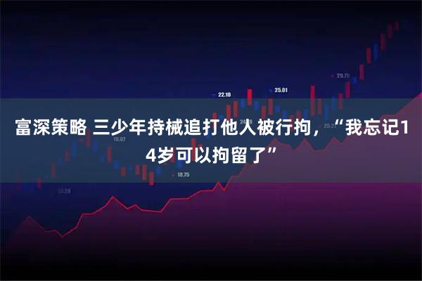 富深策略 三少年持械追打他人被行拘，“我忘记14岁可以拘留了”